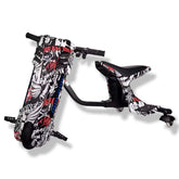 Winner sky 3 wheel drifter scooter with LED lights featuring black white red graphic design and comfortable seat